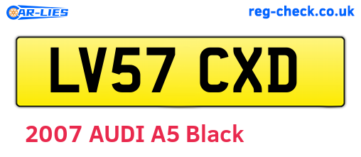 LV57CXD are the vehicle registration plates.
