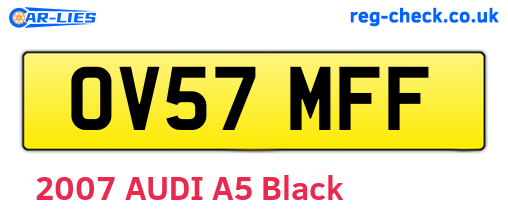 OV57MFF are the vehicle registration plates.