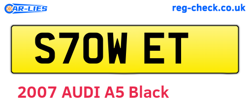 S70WET are the vehicle registration plates.