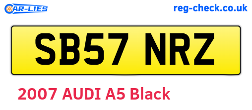 SB57NRZ are the vehicle registration plates.