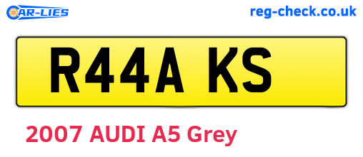 R44AKS are the vehicle registration plates.