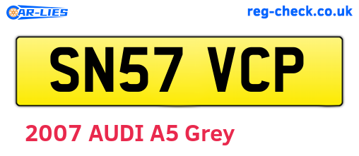 SN57VCP are the vehicle registration plates.