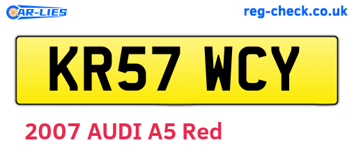 KR57WCY are the vehicle registration plates.