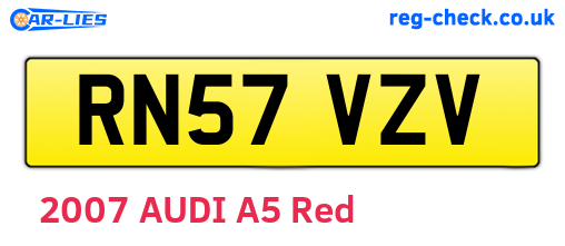 RN57VZV are the vehicle registration plates.