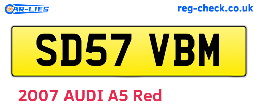 SD57VBM are the vehicle registration plates.