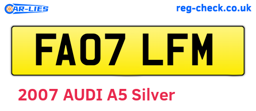 FA07LFM are the vehicle registration plates.