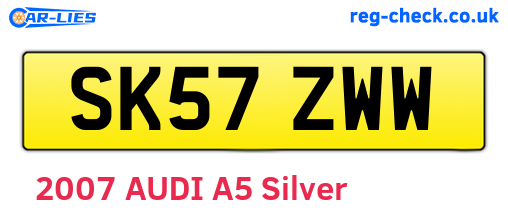 SK57ZWW are the vehicle registration plates.