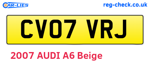 CV07VRJ are the vehicle registration plates.