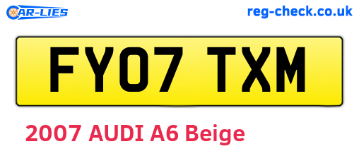 FY07TXM are the vehicle registration plates.