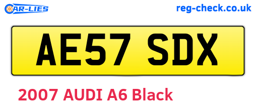 AE57SDX are the vehicle registration plates.