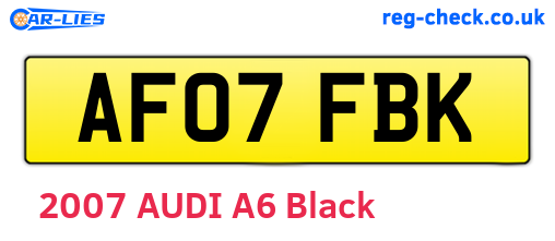 AF07FBK are the vehicle registration plates.