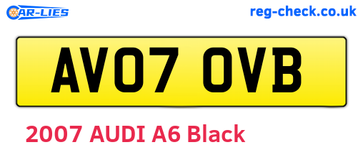 AV07OVB are the vehicle registration plates.