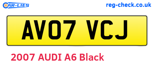 AV07VCJ are the vehicle registration plates.