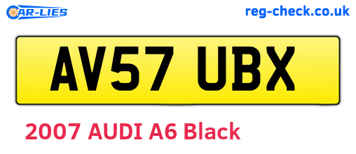 AV57UBX are the vehicle registration plates.
