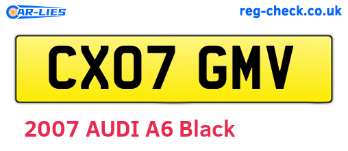 CX07GMV are the vehicle registration plates.