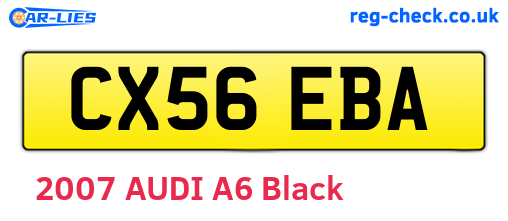 CX56EBA are the vehicle registration plates.