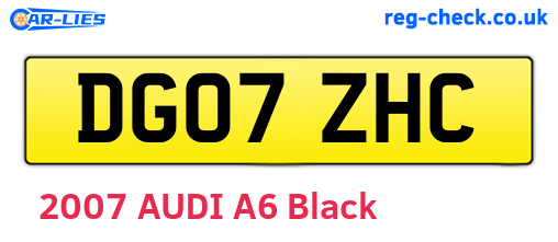 DG07ZHC are the vehicle registration plates.
