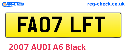 FA07LFT are the vehicle registration plates.