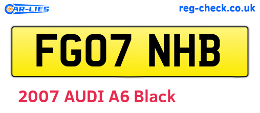 FG07NHB are the vehicle registration plates.