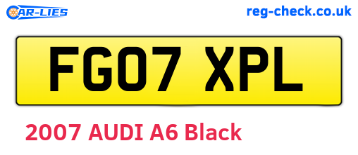 FG07XPL are the vehicle registration plates.