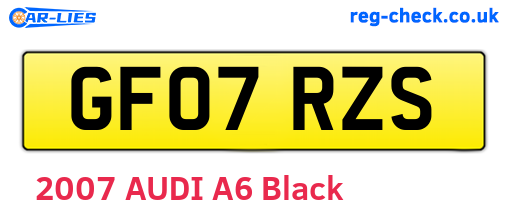 GF07RZS are the vehicle registration plates.