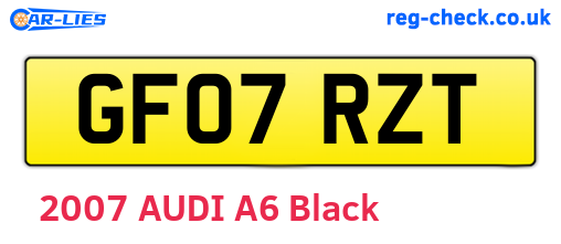 GF07RZT are the vehicle registration plates.