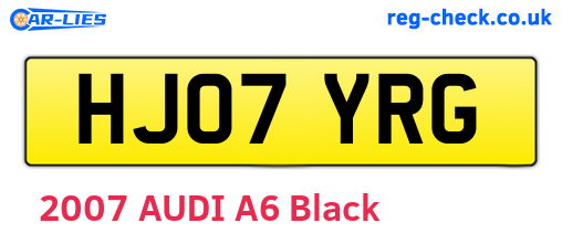 HJ07YRG are the vehicle registration plates.