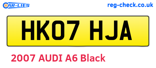 HK07HJA are the vehicle registration plates.