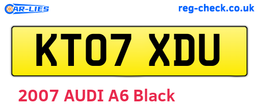 KT07XDU are the vehicle registration plates.