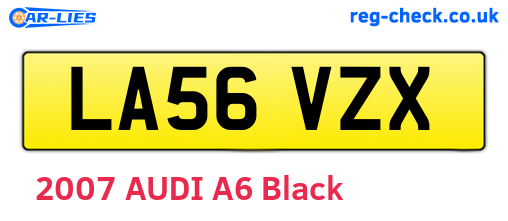 LA56VZX are the vehicle registration plates.