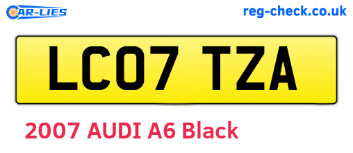 LC07TZA are the vehicle registration plates.