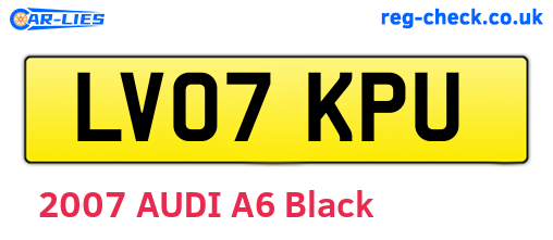 LV07KPU are the vehicle registration plates.