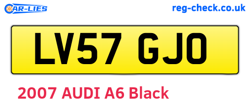 LV57GJO are the vehicle registration plates.