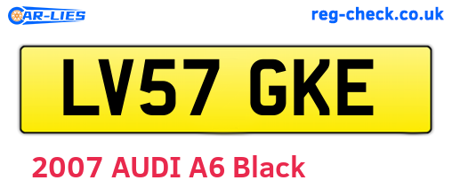 LV57GKE are the vehicle registration plates.