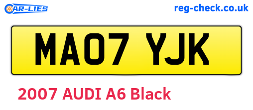 MA07YJK are the vehicle registration plates.
