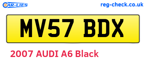MV57BDX are the vehicle registration plates.