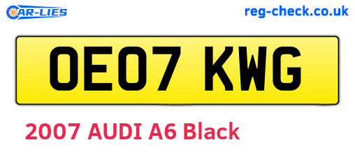 OE07KWG are the vehicle registration plates.