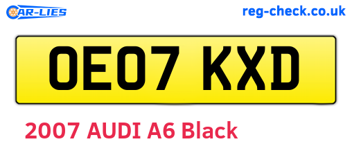 OE07KXD are the vehicle registration plates.