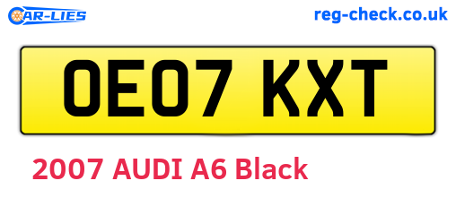 OE07KXT are the vehicle registration plates.