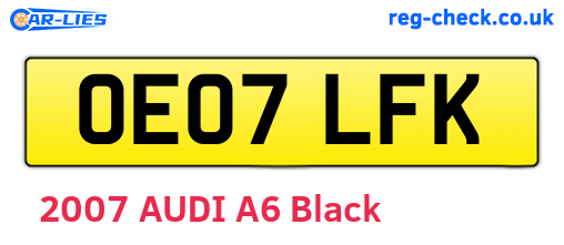 OE07LFK are the vehicle registration plates.
