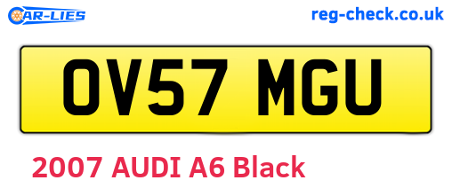 OV57MGU are the vehicle registration plates.