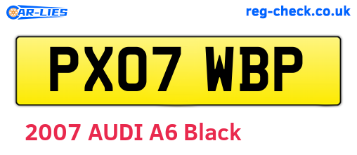 PX07WBP are the vehicle registration plates.
