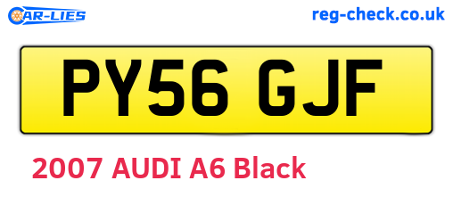 PY56GJF are the vehicle registration plates.