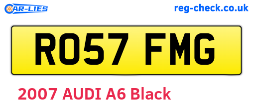 RO57FMG are the vehicle registration plates.