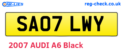 SA07LWY are the vehicle registration plates.