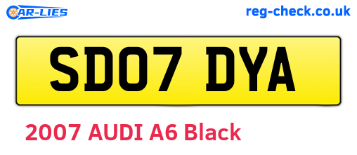 SD07DYA are the vehicle registration plates.