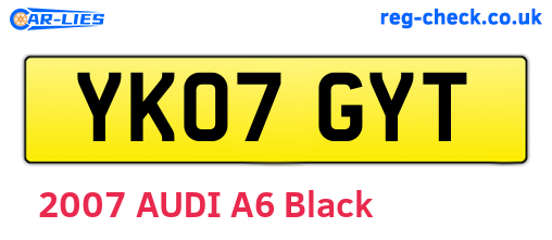 YK07GYT are the vehicle registration plates.
