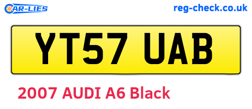 YT57UAB are the vehicle registration plates.