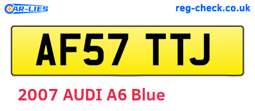 AF57TTJ are the vehicle registration plates.