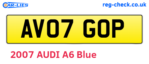 AV07GOP are the vehicle registration plates.